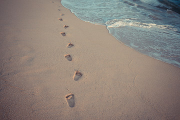 foot print in the sand