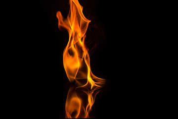 Fototapeta premium Fire flames on a black