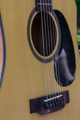 Close up of guitar