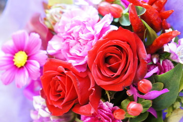 bouquet of pink roses