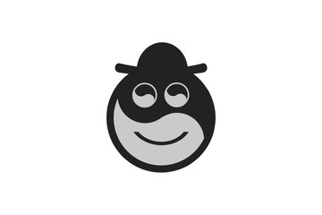 Yin Yang Emoji English Derby Bowler Clown Hat