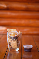 Thai food dried squid grilled grinding served with spicy sauce