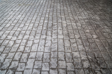 Block pavement stone pavement in perspective