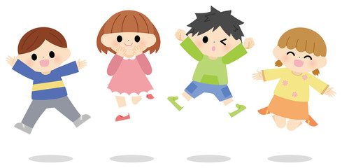 子供　ジャンプ　イラスト