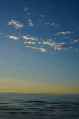 Stratocumulus clouds on blue sky