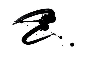 Abstract black watercolor paint splash background. black watercolor splash isolated on white