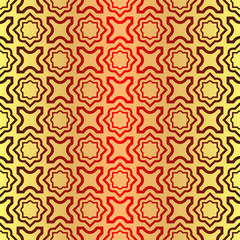 Seamless Geometrical Linear Texture. Original Geometrical Puzzle. Backdrop. Vector Illustration. For Design, Wallpaper, Fashion, Print. Sunrise color