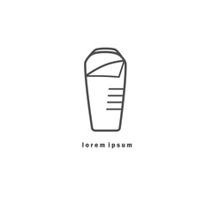 Monochrome sleeping bag icon. Can be used as element of corporate identity, logo