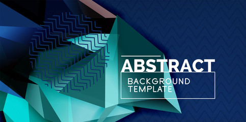 Color geometric abstract background, minimal abstraction design with mosaic style 3d shape