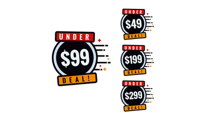 Under 49 99 199 299 Deal Sale Sticker
