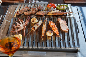 seafood on the grill 