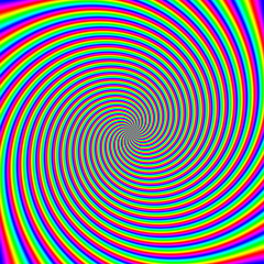Psychedelic optical spin illusion background.