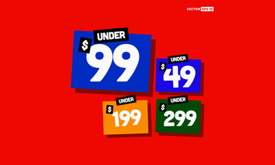 Under 49 99 199 299 Deal Sale Sticker