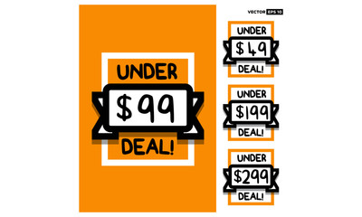 Under 49 99 199 299 Deal Sale Sticker