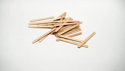 White birch wood popsicle sticks used in the shop as stirrers and applicators