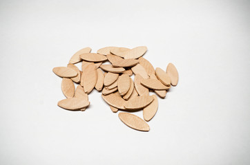 Some wooden biscuits for use in biscuit joinery