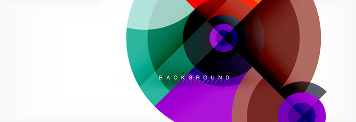 Round circles and triangles abstract background