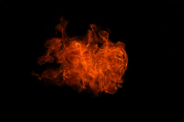 Obraz na płótnie Canvas Fire flames on black background.