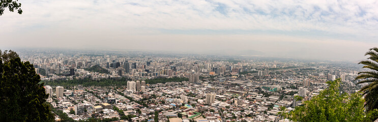 Mapocho River from San Cristobal Park Santiago Chile