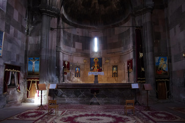 Interior of  Cathedral of the Holy Mother of God in  Harichavank  Monastery in Shirak Province, Armenia.