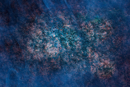 Mystical stone texture covered with a transparent blue haze Fantastic background for design