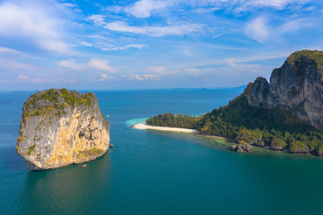 aerial view Ma Tang Ming island close to Poda archipelago in Krabi Thailand.