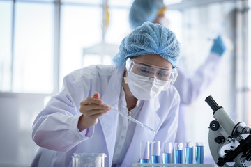 Fototapeta premium Asian scientist team has researching in laboratory.