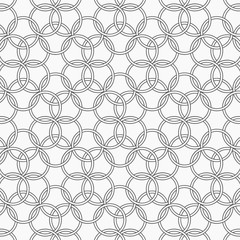 geometric vector pattern, repeating circle cross each. monochrome color, clean pattern design for fabric, wallpaper, printing . pattern is on swatches panel.