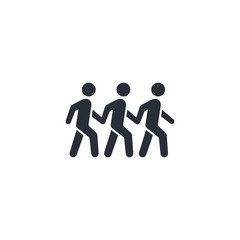 Friends, team, like-minded people. Cohesion. Vector icon.