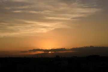 Fototapeta premium sunset in the city