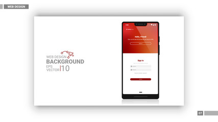 Web design mockup with smartphone layout