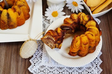 The traditional cake for Easter. Sweet easter cake, easter concept