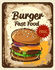 burger vintage label
