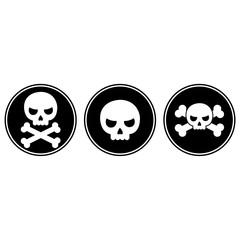 Skull and crossbones icon or button