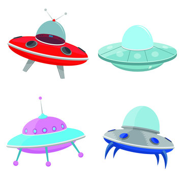 Ufo spaceship concept vector design illustration isolated on white background