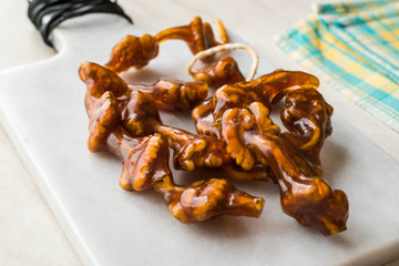 Turkish Cevizli Sucuk Churchkhela / Walnut Fruit Pulp or Pestil.