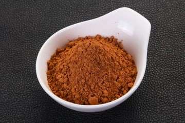 Cocoa powder in the bowl