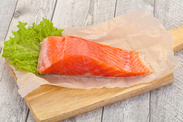 Piece of raw salmon