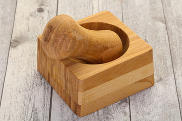 Empty Wooden mortar