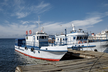 fishing boats in harbor