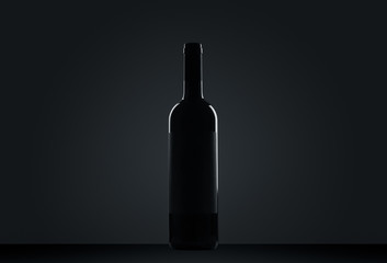 bottle of wine on black background