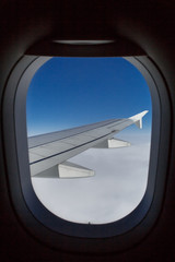 view from under the wing of the plane