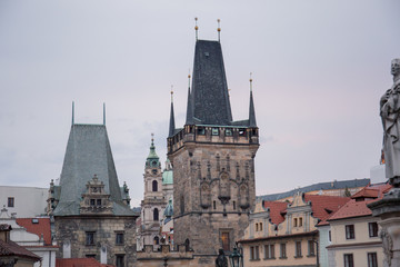 old city street of prague in czech republic