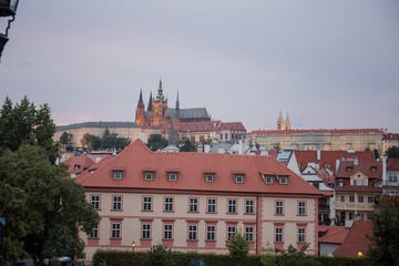 Fototapeta premium old city street of prague in czech republic