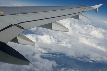 view from under the wing of the plane