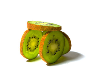kiwifruit on the white bacgrounds