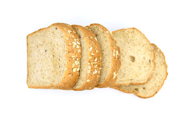 Bread slice isolated on white, clipping path included