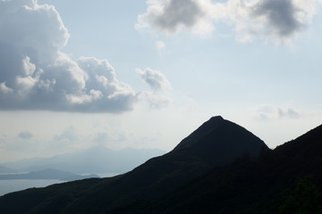 clouds over mountains