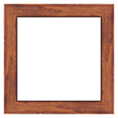 Wood frame isolated on white background with clipping path