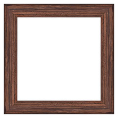 Wood frame isolated on white background with clipping path